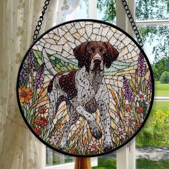Stained Glass Window Hanging German Shorthaired Pointer, Christmas Ornament Gift, Mother’s Day Keepsake, Valentine’s Day Decor, Festival Gift Ornament, Keepsake 2025