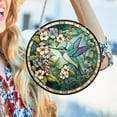 thumbnail image 1 of Stained Glass Window Hanging, Green Hummingbird Sun Catcher for Door Home Decor, Birds Suncatcher Christmas Mother's Day Birthday Gifts for Bird Lovers Women Men Mom and Nana 6.3 in(Sky Blue - Large), 1 of 9