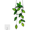 thumbnail image 1 of Stained Glass Window Hanging Green Plants Artificial Deocr Faux Plant Suncatchers, Gift for Plant Lover, 1 of 6