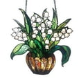 thumbnail image 1 of Stained Glass Window Hanging, Owl and Flowers Sun Catchers for Women Elegant Home Wall Decor Indoor Windown Suncatchers Windows Garden, Flower A, 1 of 7