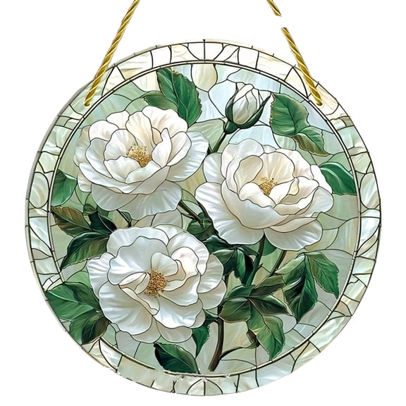 Stained Glass Window Hanging Peacocks/Flower Suncatchers Acrylic Window Panel