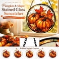 thumbnail image 1 of Stained Glass Window Hanging, Pumpkin Maple Leaf Suncatcher for Doors Home Sun Catchers Decoration and Christmas, Mother's Day Birthday Gifts for Women, Men, and Mom,Halloween Decorations, 1 of 9