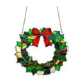 thumbnail image 1 of Stained Glass Window Hanging, Sun Catchers Indoor Window, Wreath Christmas, Christmas Home Decor, Festive Gifts for Friends, Neighbor -20x20cm, 1 of 5