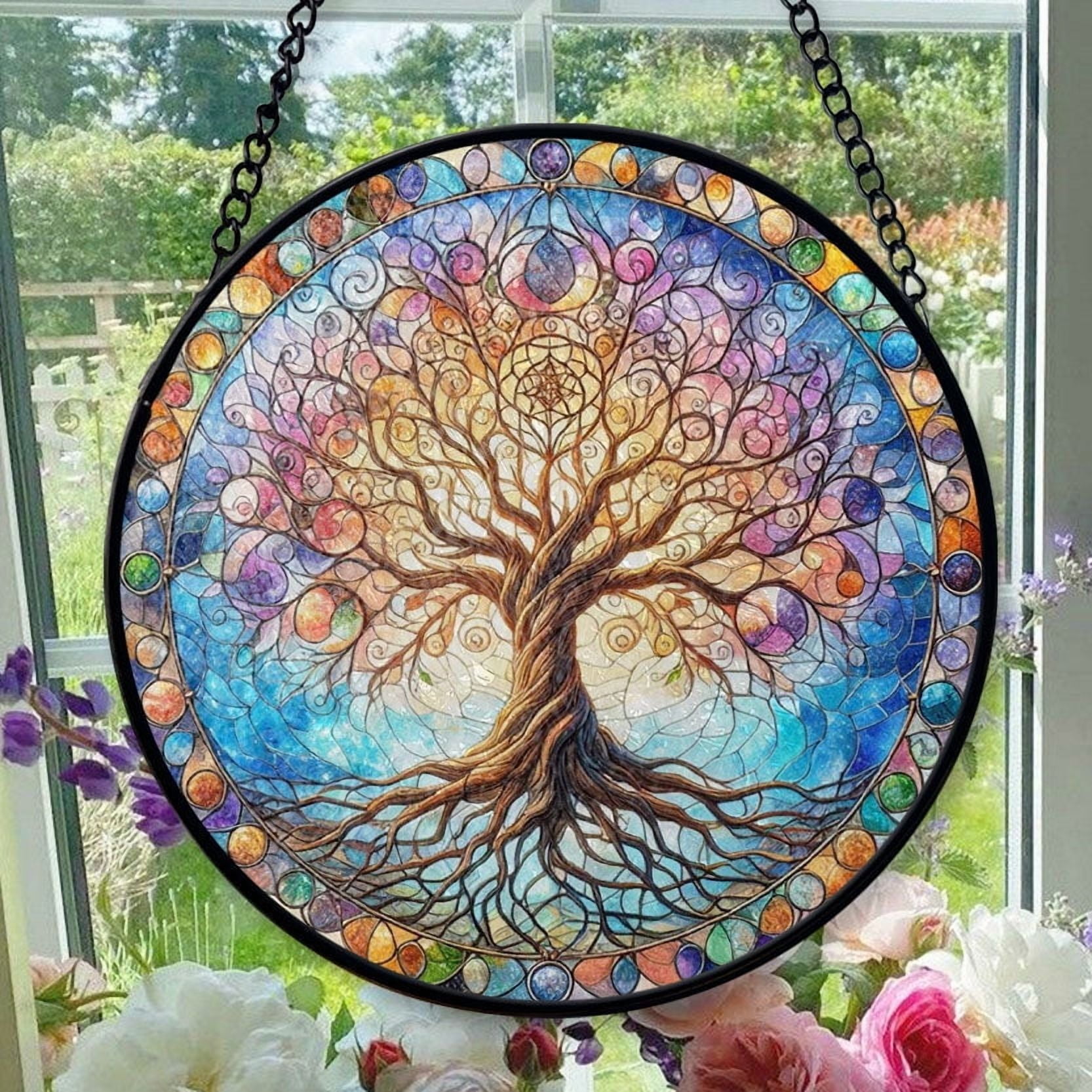 Stained Glass Window Hanging Tree Of Life - Stained Glass Window ...
