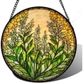 thumbnail image 1 of Stained Glass Window Hanging, Yellow Green Plant Suncatcher for Doors Window Home Sun Catchers Decoration Mother's Day Birthday Gifts for Women, Men, and Mom, 1 of 6
