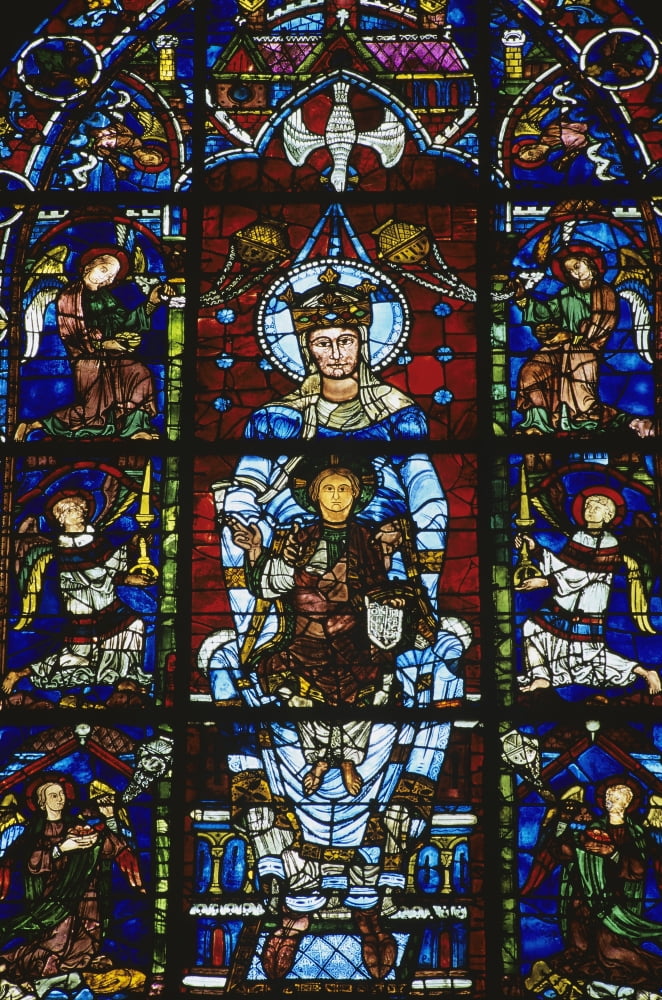 Stained Glass Window In Chartres Cathedral Canvas Art - Bilderbuch Design Pics (24 x 36)