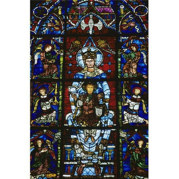 Stained Glass Window In Chartres Cathedral Poster Print