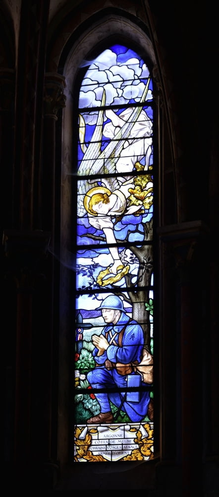 Stained-Glass Window Of The Collegiate Church Of Notre-Dame De Semur-En-Auxois Canvas Art - (24 x 36)