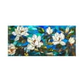 thumbnail image 1 of Stained Glass Window Privacy Film, 60X24 In, White Petals, Static Cling, Kitchen Partition, Iridescent Finish, 1 Pc, 1 of 6