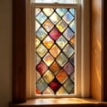 thumbnail image 1 of Stained Glass Window Privacy Film Static Cling - Rainbow Glass Decorative Sun Blocking Window Covering, Non-Adhesive Removable Stickers for Home & Office, 17.7" x 39.4", 1 of 5