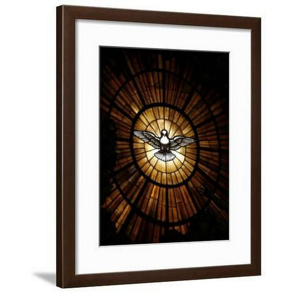 Stained Glass Window in St. Peter's Basilica of Holy Spirit Dove Symbol, Vatican, Rome, Italy, Animals Framed Art Print Wall Art by Godong Sold by Art.Com
