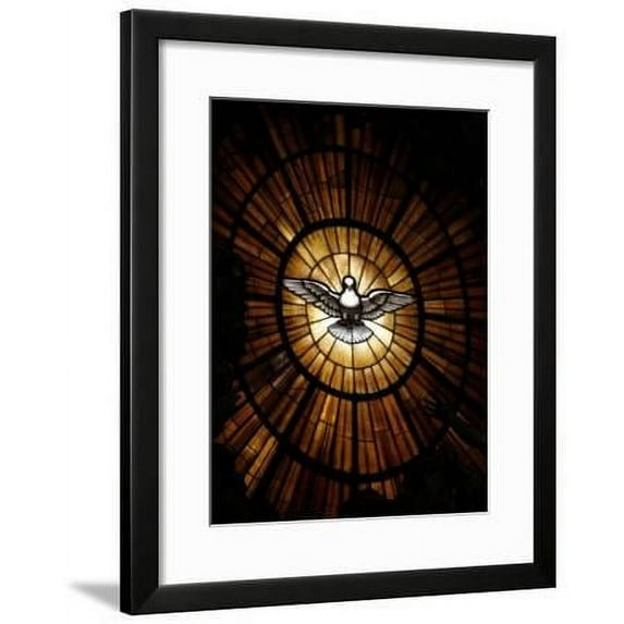 Stained Glass Window in St. Peter's Basilica of Holy Spirit Dove Symbol, Vatican, Rome, Italy, Animals Framed Art Print Wall Art by Godong Sold by Art.Com