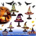 thumbnail image 1 of Stained Glass Witch Hat Lamp, 8" Halloween Lamp Handcrafted Retro Resin, USB Powered Gothic Wizard Hats Night Light, Halloween Home Decor Accent Lamps for Bedroom & Bookshelf _ I, 1 of 7