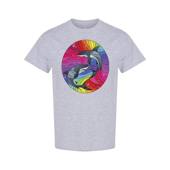 Stained Glass With Two Sharks T-Shirt Women -Image by Shutterstock, Female Large
