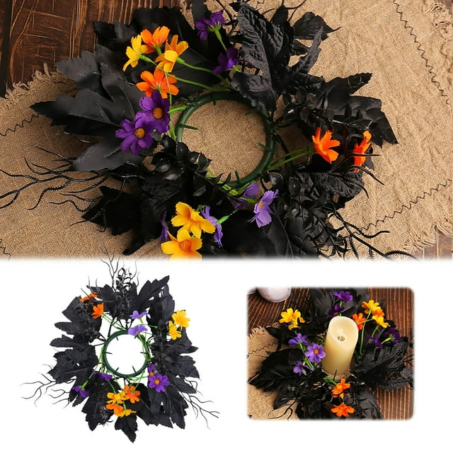 Stained Glass Wreath Candlestick Decoration Wreath Ring Ornaments