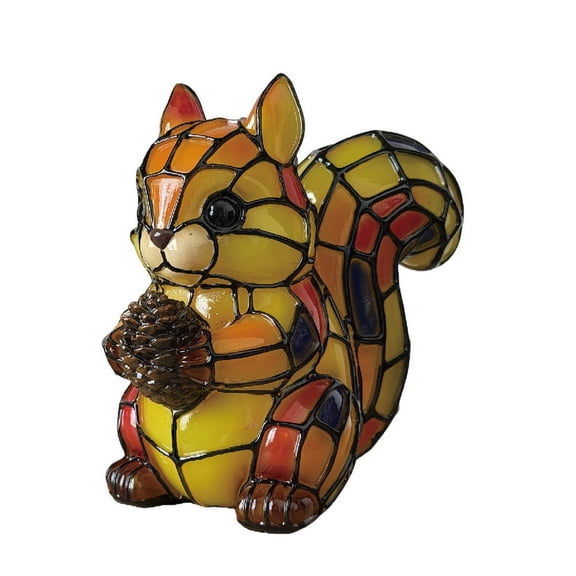 Stained Resin Usb Plug Animal Lamp Decorative Animal Tabletop Night Light W/ Soft Lighting For Living Room Bedroom Home Decor (Squirrel)