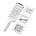 thumbnail image 1 of Stainelss Steel Mandoline Slicer Vegetable Chopper Potato Slicer,4 In 1 Vegetable Cutter With Cheese Grater Carrot Grater Cabbage Shredder Stainless Slicer, Multi-Function Kitchen(Clear), 1 of 7