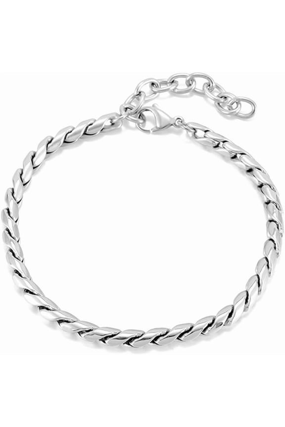 Stainess Steel Braided Woven Rope Stye Chain Adjustable Size Bracelet