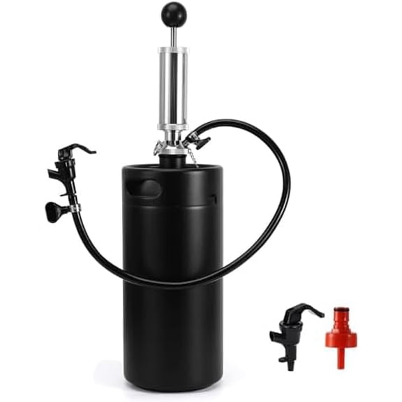 Stainless 128oz Mini Keg Hand Pump Beer Growler Beer Keg Draft Beer Dispenser Growler for Beer Mini Keg Hand Pump Picnic Beer Faucet Keg Portable Mini Keg Beer Pump Beer Tap