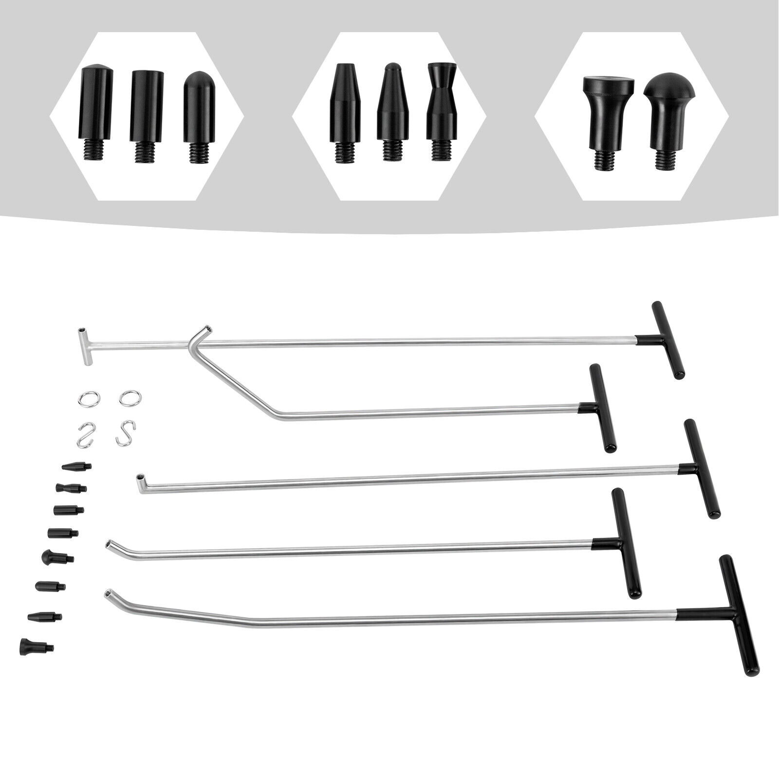 Stainless 17x Paintless Dent Repair Hail Removal Car Push Rods Auto ...