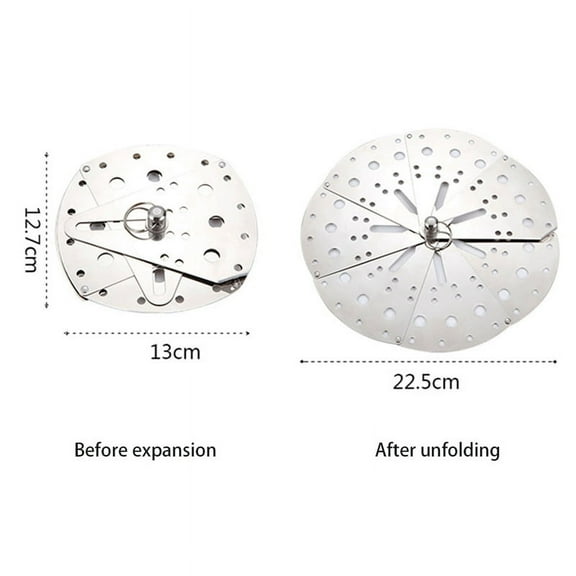 Stainless Adjustable Drop Lid Simmering Food Pot Cover Anti-Overflow Prevention Steaming Rack