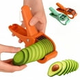 thumbnail image 1 of Stainless Avocado Slicer Tool, 3-In-1 Cutter Pitter & Fan Scoop, Comfortable Grip Fruit Peeler for Kiwi Mango Boiled Egg, Dishwasher-Safe Kitchen Gadget, Restaurant & Meal-Prep , 1 Avocado Cutter, 1 of 7