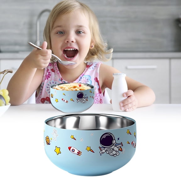 Stainless Baby Bowls With Removable Silicone Toddler Bowls Kids Bowls Anti Scald Snack Container For Feeding Dishwasher