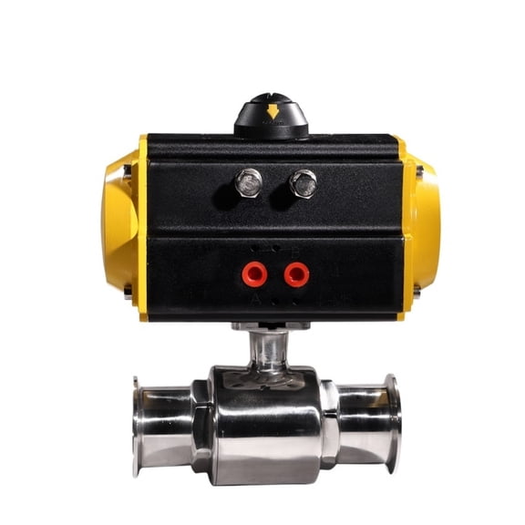 Stainless Ball Valve 19 Sanitary Pneumatic 2 Ways Clamp Ball Valve Double Acting Pneumatic Ball Valve Stainless Steel ,Easy to Install