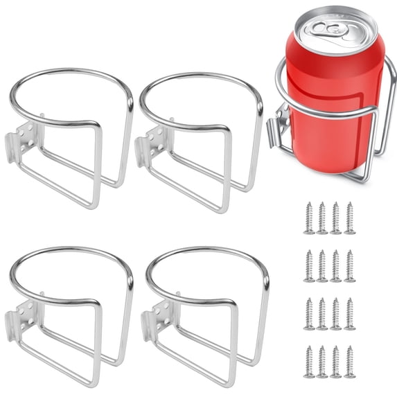 Stainless Boat Cup Drink Holder,4pcs Cup Holders Boat Ring Fit for Boat Yacht Truck Car Apartment RV Car Trailer Hardware Cup Holders