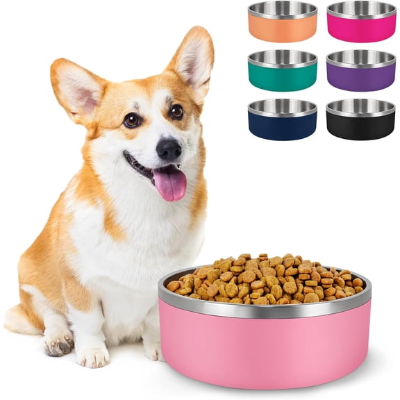 Stainless   Bowls for Small Medium Sized Dogs Non Slip,Insulated  Bowl,Pet Bowl for  and Water,Rustproof(40oz,)