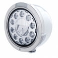 thumbnail image 1 of Stainless Bullet Half Moon Headlight 11 LED Bulb & Dual Mode LED Signal - Clear Lens, 1 of 1