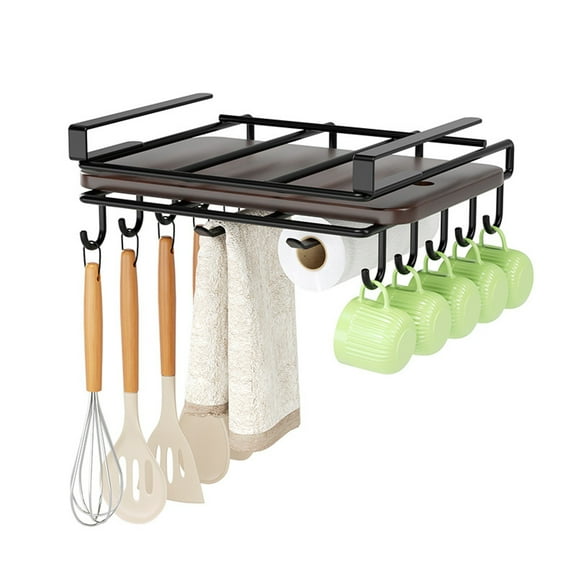 Stainless Under Cabinet Hanging Shelf For Kitchen Under Cabinet Storage Shelf Kitchen Cabinet Organizer For Cabinets To Store Pot Lids Cutting Boards Cups Paper Towels Kitchen
