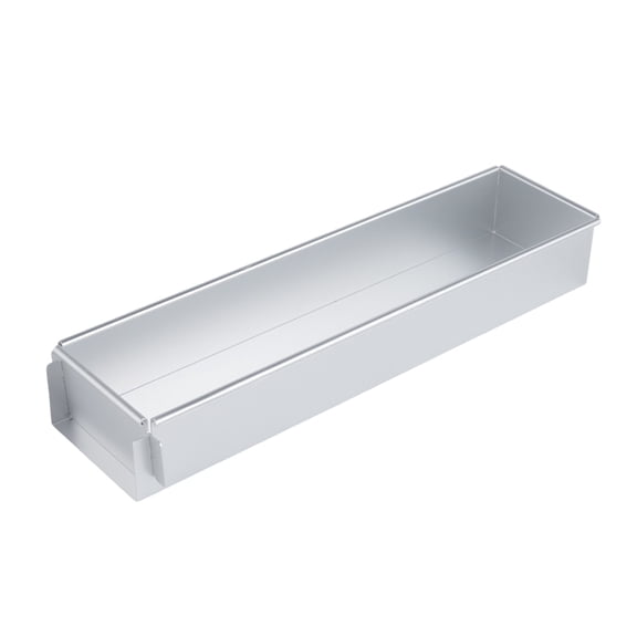 Stainless Cake Pan With Removable Frame Long Rectangle Baking Tray Nonstick Cake Baking Mold For Home Oven Baking(Silver-40Cm)