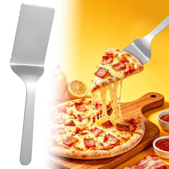 Stainless Cake Server; Baking Tool With Serrated Edge; Household Bread Pizza And Dessert Server,Tableware