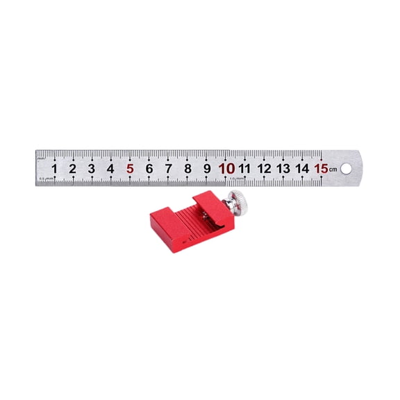 Stainless Carpentry Square 15/20/30/40cm Carpenter Scribing Ruler with Slide Stop Measuring Marking Gauge Pocket Ruler