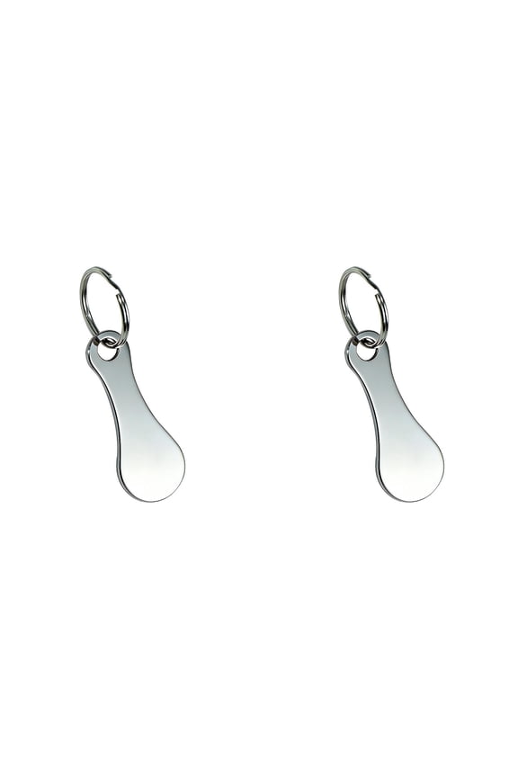 Stainless Cart Keychain, Multifunctional Metal Grocery Cart Key Remover, Portable Quarter Holder for European & American Trolley, Compact Key Ring, 2Pcs