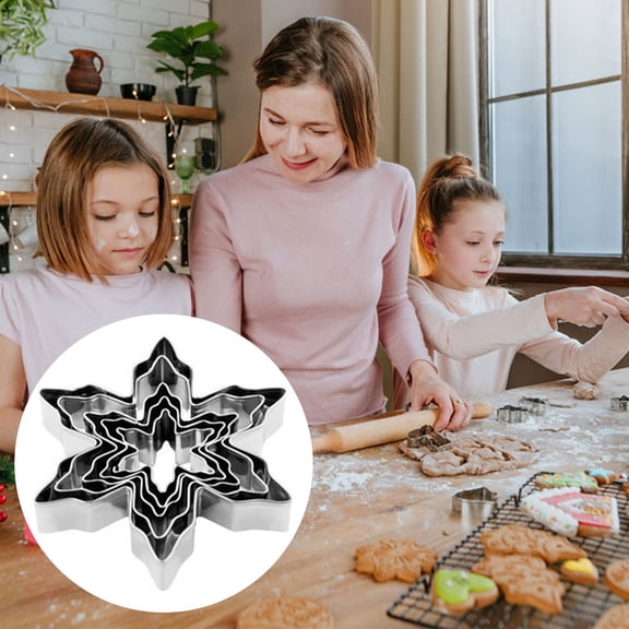 Stainless Christmas Snowflake Cookie 5 Piece Set,Biscuit Cutter