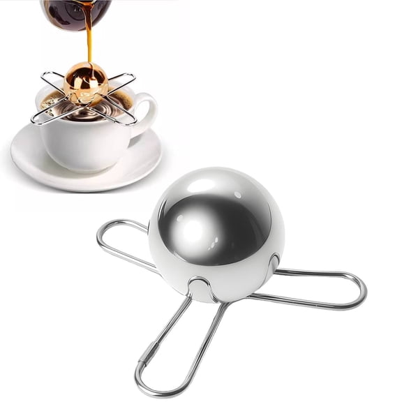 Stainless Coffee Chiller Basdi Stainless Steel Coffee Chiller - Reusable Iced Coffee Accessory with Stand | Rapid Cooling, 5Ml Capacity, Perfect for Coffee Lovers and Home Baristas, A