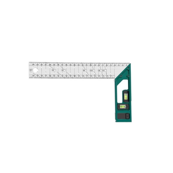 Stainless Construction Marking Gauge Ruler Manual Tool L Shape Square Woodworking Carpenter Tools with Bubble Levels