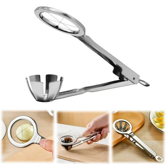 Stainless Egg Slicer Wedger Cutter Divides Hard Boiled Eggs Into 6 Equal in One Action 1 Stainless Steel Egg Cutter Kitchen Tool Clearance!