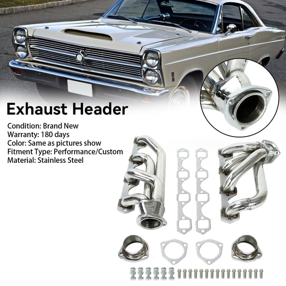Stainless Exhaust Header Fit For Ford Mustang 1964-1977 302CU 5.0 260 289 302 V8