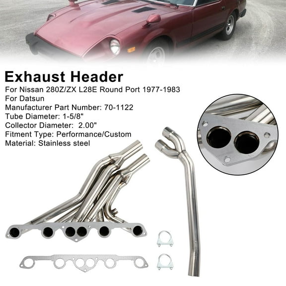 Stainless Exhaust Header Manifold Fit for Nissan 280Z 280ZX L28E 77-83 Fit Datsun