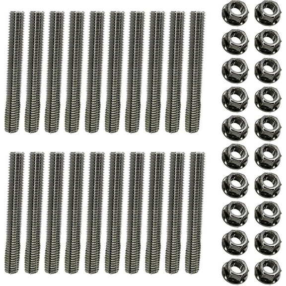 Stainless Exhaust Manifold Stud Kit Replacement for Ford 6.8L V10 Super Duty (2 Sides, 20 pcs)