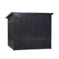 thumbnail image 1 of Stainless Galvanized Steel Outdoor Bin Shed, Stores 2 Trash Cans Securely, Weather-Resistant Metal Garbage Storage for Garden, Yard, Lawn, Black Finish, 1 of 8
