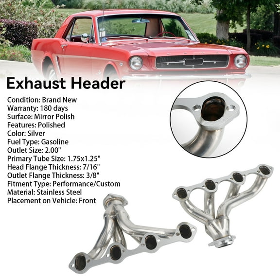 Stainless Hugger Exhaust Headers Fit for Ford Short Block Windsor 260 289 302 351