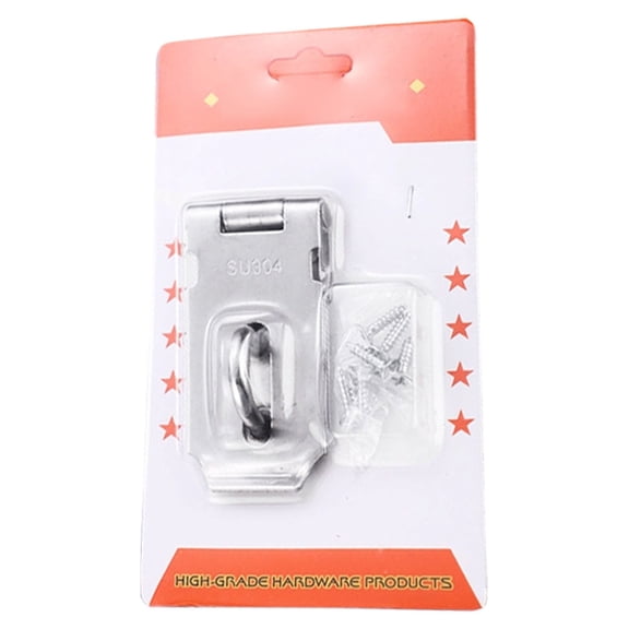 Stainless Latch Lock, Loetky Anti Pry Door Clasp Lock Hasp Lock With Screws, Extra Thick Padlock Hasp For Cabinet Drawer Gate