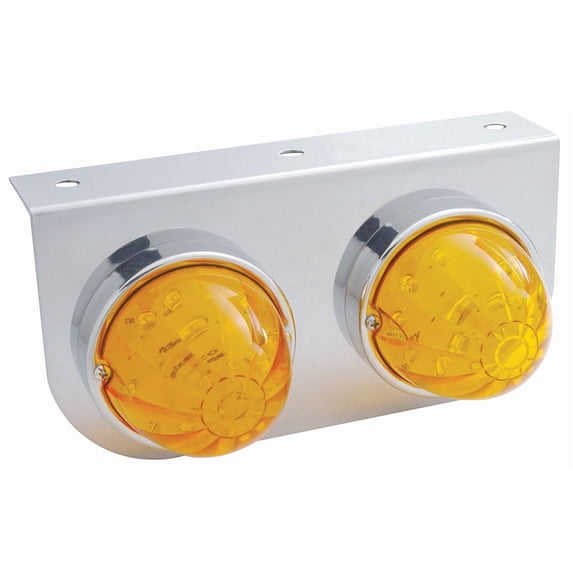 Stainless Light Bracket with (2) 17 Amber LED Dual Function Watermelon Lights