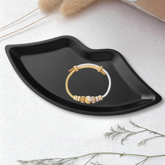 Stainless Lip Shaped Tray, 9.5X4.3inch Decorative Vanity Tray, Metal Jewelry Organizer, Cosmetic Storage Tray, Vanity Dresser Dish, Jewelry Display Holder, Multi Purpose Decor Tray