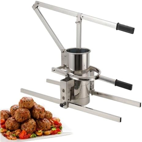 Stainless Manual Meatball Machine, Hand-Operated Manual Meatball Maker Tool for Shrimp Ball and Fish Ball, Vegetable Meatball Mold Tool, Forming Machine with Easy to Use Design