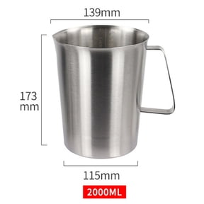 Stainless Measuring Cup (2000ML), 8 Cup Stainless Measuring Cup, Stainless Pitcher with Marking with Handle, 64 Ounces (2.0 Liter)
